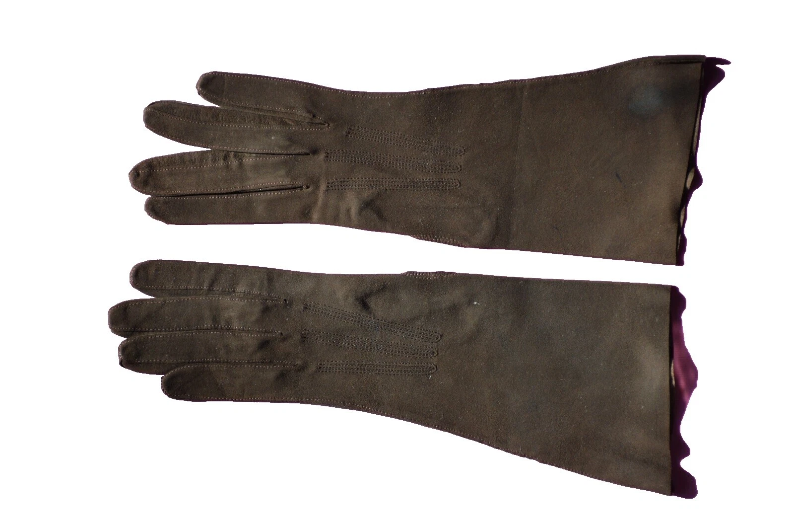 Замшевые официальные винтажные перчатки