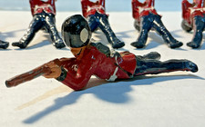 6 Vintage Britains Era British Guards Prone Firing Lead Soldiers W/ Backpacks