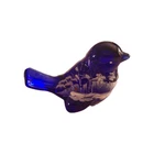 Hand Painted signed Fenton Art Glass Canaan Valley Series Blue Bird vintage