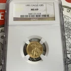 1991 $5 Gold American Eagle NGC MS69 1/10oz
