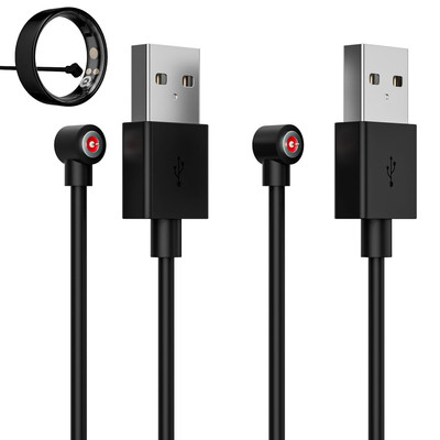 Smart Ring Charger Cable, 2 Pack Magnetic 4Mm Charging Cable, Portable USB-A Fas