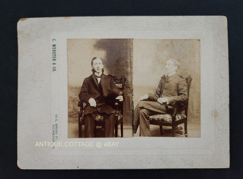 antique PHOTOGRAPH richmond va ME HANSEL elva double man sitting