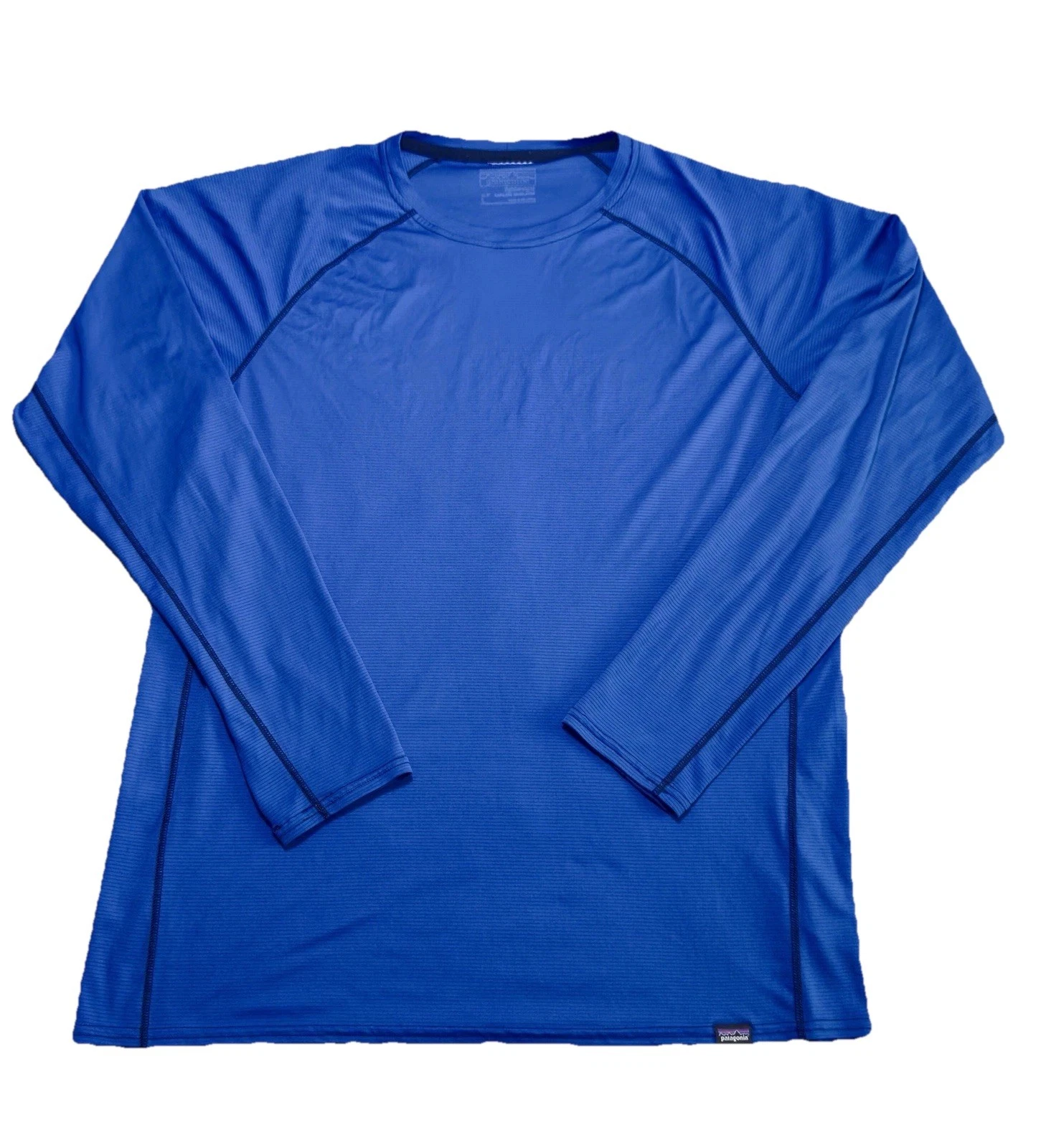 PATAGONIA Mens Capilene Midweight Shirt L Asia Fit Blue Base Layer Long Sleeve
