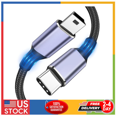 USB C to Mini USB Cable 3FT, [Aluminum Shell, Braided] Durable Mini-B 5-Pin to