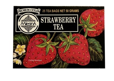 Mlesna Strawberry Tea 100 Bags (4 Packs x 25) 200g Natural Fruit Ceylon Black Te