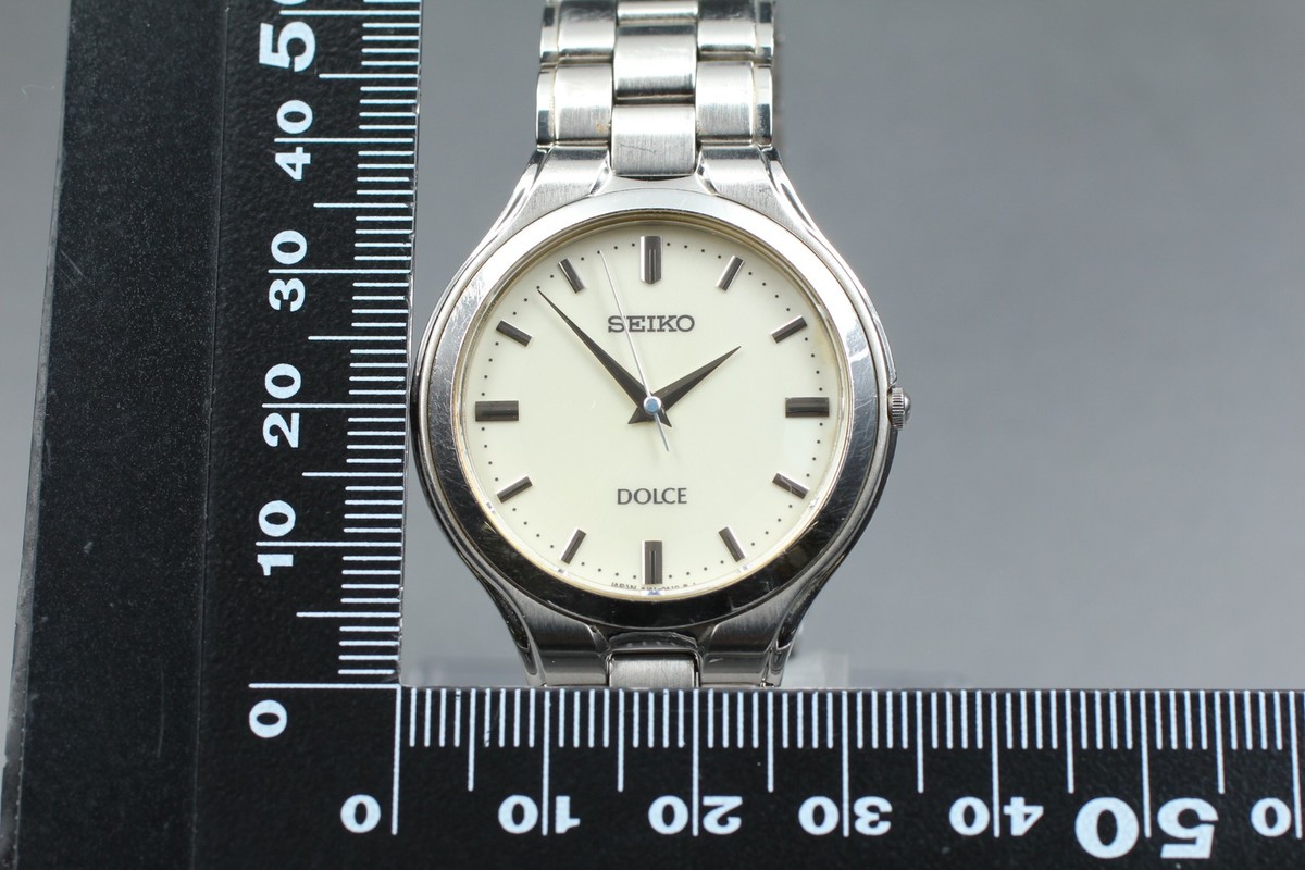 Vintage 2001 N MINT Seiko Dolce 8J41-0A10 Steel HAQ Quartz Mens