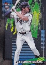 CARSON WILLIAMS FINEST ROOKIE CARD RC RAYS #24 2026 26 TOPPS. rookie card picture
