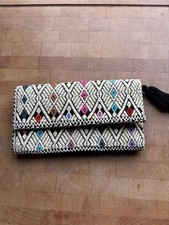 Maray Mexican Handwoven Mini Purse Boho Card Holder Coin Wallet Tassel NEW