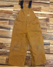 Carhartt Brown Cotton Canvas Bib Overalls Relaxed Fit Adjustable Straps MPN 14