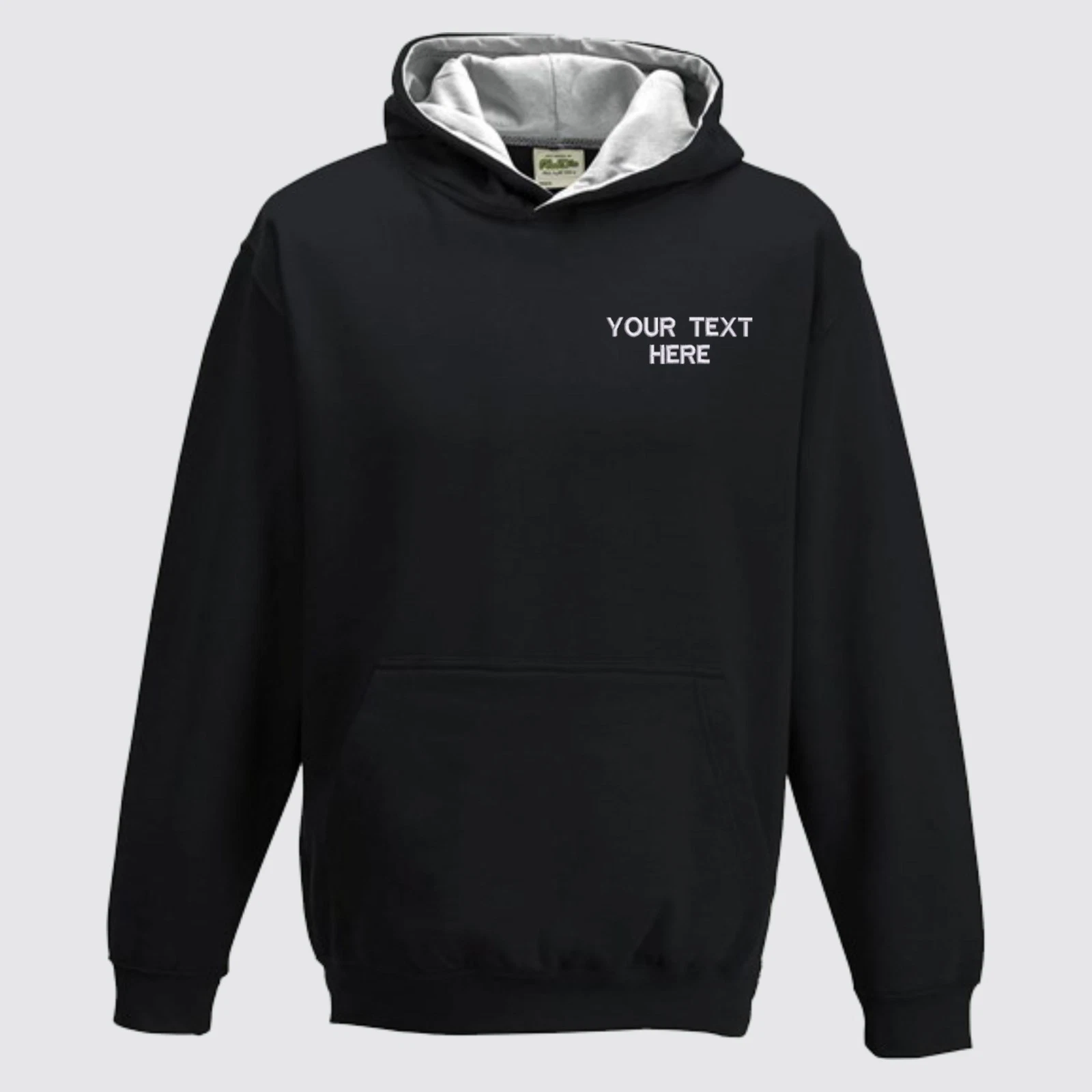 Personalised Embroidered AWDis Kids Varsity Hoodie Custom Text Pullover Hooded