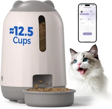 2.4G WiFi Automatic Cat Feeder 3L App Control Detachable Grey for Cats