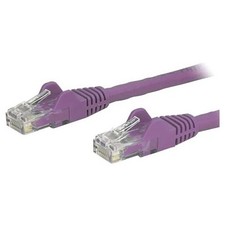 StarTech 1ft Purple Cat6 Patch Cable with Snagless RJ45 Connectors - Short