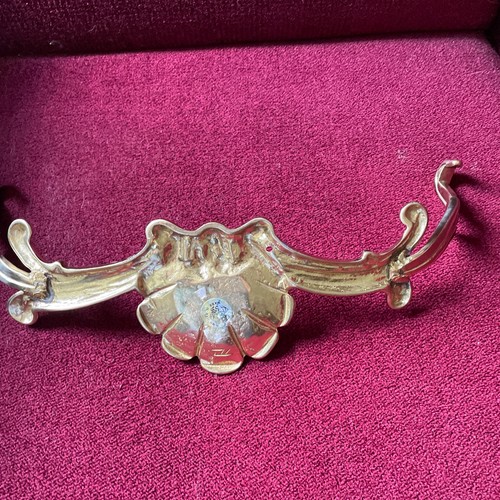 Brass Ornate Pediment Garland Acanthus Topper Wall Gold 14.5" Hollywood Regency - Picture 6 of 9
