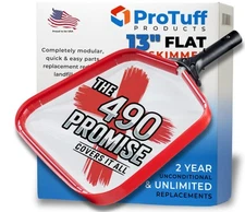 ProTuff Flat Pool Skimmer Net – 2 Year Unconditional Free Replacement – Heavy...