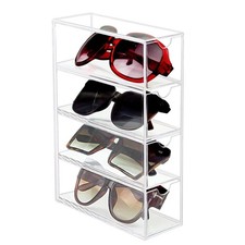 Tasybox Sunglasses Organizer, Acrylic 7.2" L x 2.87" W x 10.23" H, Clear