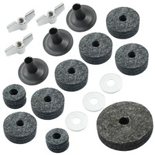 18 PCS Grey Cymbal Replacement Accessories Set with Felts Sleeves Wing Nuts
