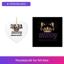Custom Persian Cat Pet Lover Set of 2 Ornament Personalized Name Unique Gift