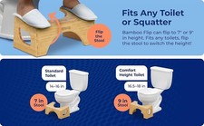 Squatty Potty - Original Toilet Stool - Bamboo Flip, 7" and 9" Adjustable Height