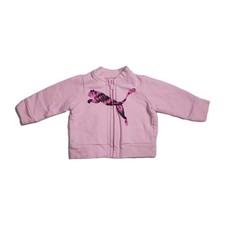 Puma Bebé Niñas 0-3M Rosa Cremallera Completa Chaqueta Bolsillos Puma Logo Gráfico Moda