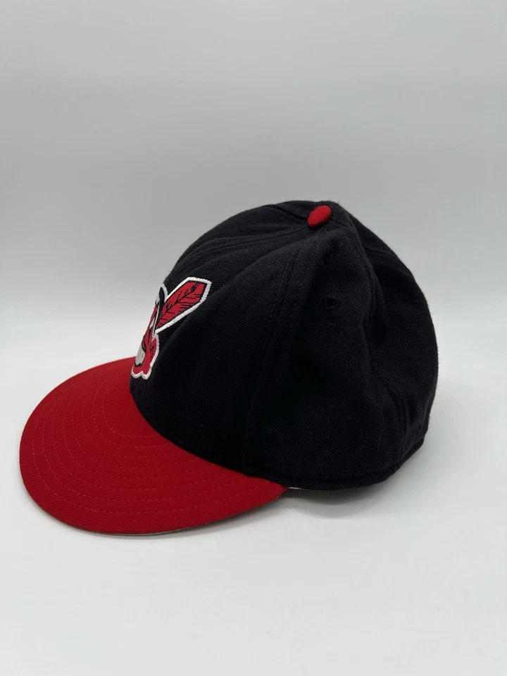 Vintage Cleveland Indians Hat New Era Size 6 3/4 Diamond Wool Fitted Made USA - Image 3 of 4