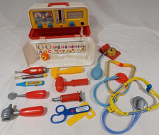 Vintage Chicco Medical Set Toy Doctor Kit Pretend Play Case 1980s 1990s GREAT 