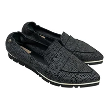 AGL Pointer Loafer Womens 9 39.5 Gray Black Slip On Shoes Flats Italy Luxury