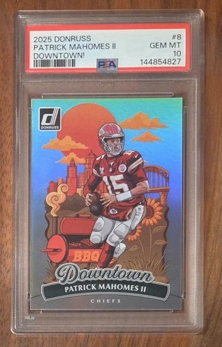 2025 Panini Donruss Downtown Patrick Mahomes #8 Chiefs PSA 10