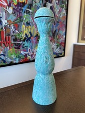 Clase Azul Reposado 750ml Bottle : Hand-Sprayed Turquoise Art Collectible EMPTY