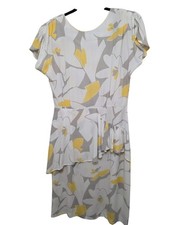 VTG Katie Women's 80S Y2K Floral Button-Down Back Midi Dress Ruffle Hem Size 10