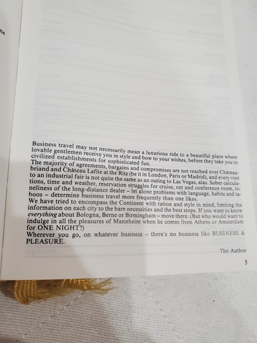 Business & Pleasure, Making The Most Of One Night In Europe, Peter Zellman, 1986 - Picture 11 of 13