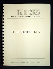 I-177 I177 Tube Tester Manual plus Test Data 