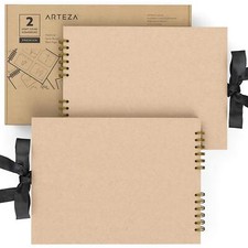 Arteza 8.5" x 11" Spiral-Bound Scrapbook  Black Cover  40 Black Sheets -3 Pack
