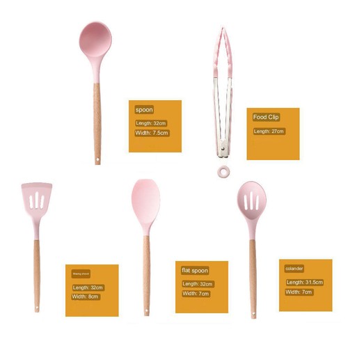 12 Pcs Kitchen Utensils Set Silicone Cooking Nonstick Spatula Turner Spoon Tools - Picture 4 of 9