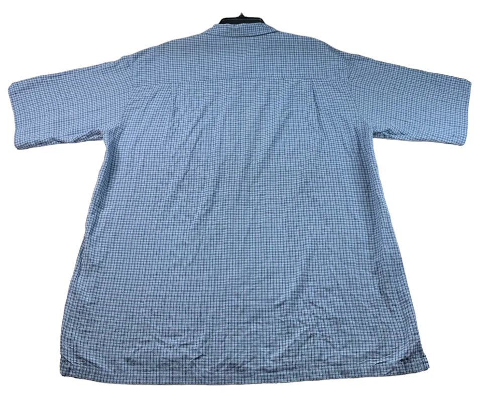 Camisa informal Columbia con botones para hombre talla XXLarge azul a cuadros manga corta Foto 2 de 4