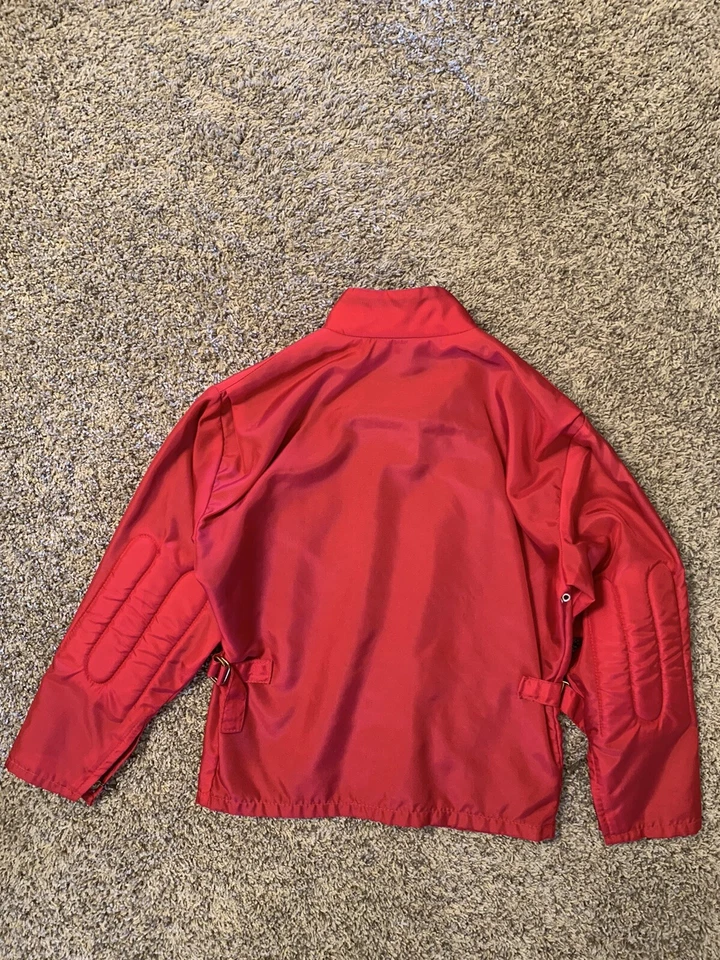Vintage Rooster Tails Biking Cycling Sport Red Nylon Wheels Of Man Jacket - Image 2 of 4