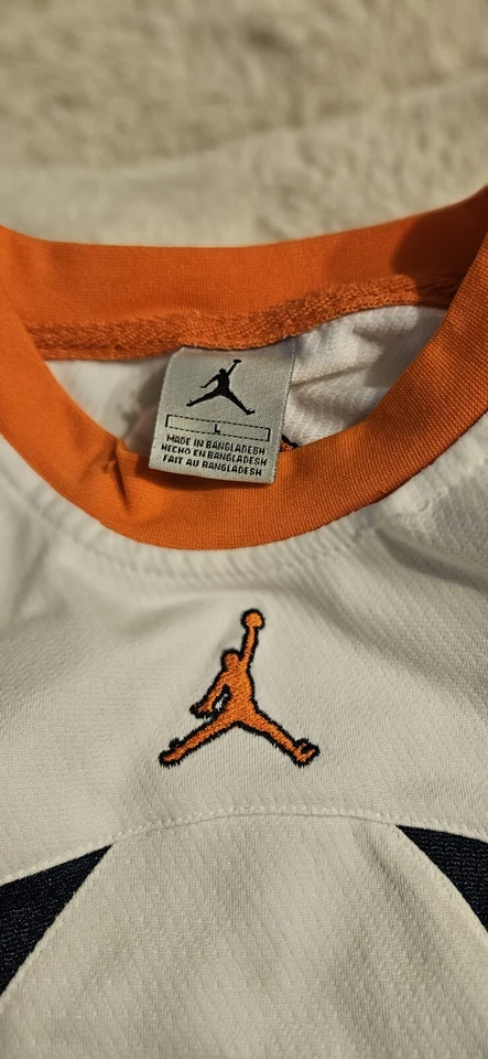 JORDAN Sleeveless White/ Orange/ Blue Jersey Youth Sz Large Great Condition  - Image 2 of 4