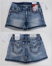 Miss Me Women's Mid-Rise Embroidered Denim Shorts $99 - 25 26 28 29 30