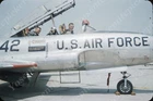 sl03 Original Slide 1950's Red Kodachrome USAF airplane TR642 pilot 312a