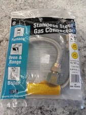 Flexible Stainless Steel Gas Connector Tube Line 24" Appliance Furnace 3/4" FIP