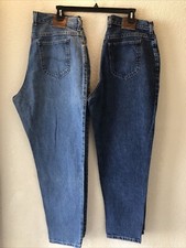 2 Vintage Lee Original Jeans Size 16 Med. Light/ Dark Blue 100 Cotton Pre-Owned