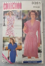 Butterick Collection A Line Dress Sewing Pattern 3361 Size 18 20 22 Vintage