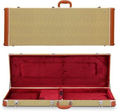 Electric Guitar Hard Case, Rectangle Wooden Hard-Shell Protective Carrying Case