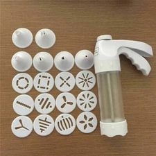 Cookie Cutter Press Gun Set Biscuit Cake with 12 Discs 6 Icing Tips Kitchen