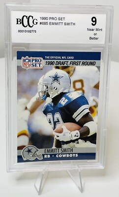 1990 Pro Set EMMITT SMITH #685 Rookie Card RC BCCG Graded 9 | eBay