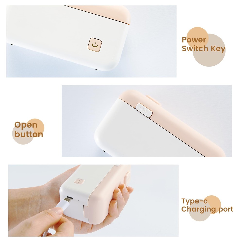 Portable Label Maker Machine HP4 with Built-in Cutter and Tape