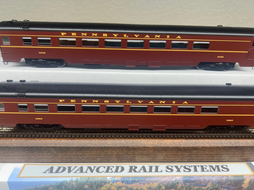 PENNSYLVANIA  PARLOR PASSENGER 2 Car Set - LEDs INTERIORS MTH HO Scale - NEW OOP - Image 2 of 4