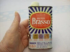 1991 VINTAGE ADVERTISING TIN "BRASSO" METAL POLISH MADE IN CANADA EMPTY