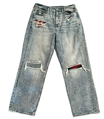 American Eagle Outfitters Highest Rise 90s Distressed Boyfriend Jeans Size 12