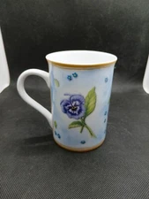 Ideal Home Range IHR Pansy Flower Bone China Coffee Mug Essen Germany C4