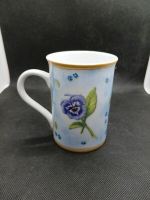 Ideal Home Range IHR Pansy Flower Bone China Coffee Mug Essen Germany C4 |  eBay